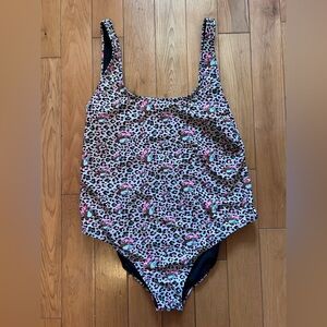 Women’s Buccees Pink Leopard Print One-Piece Swimsuit